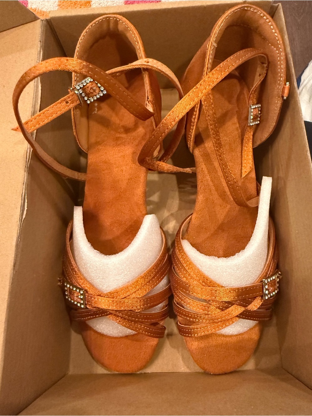 Brand New Professional Ballroom Dance Heels with Rhinestone Buckles- 7